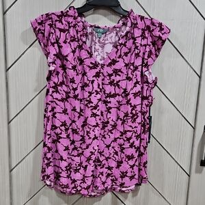 Terra & Sky Floral Pink and Purple Blouse